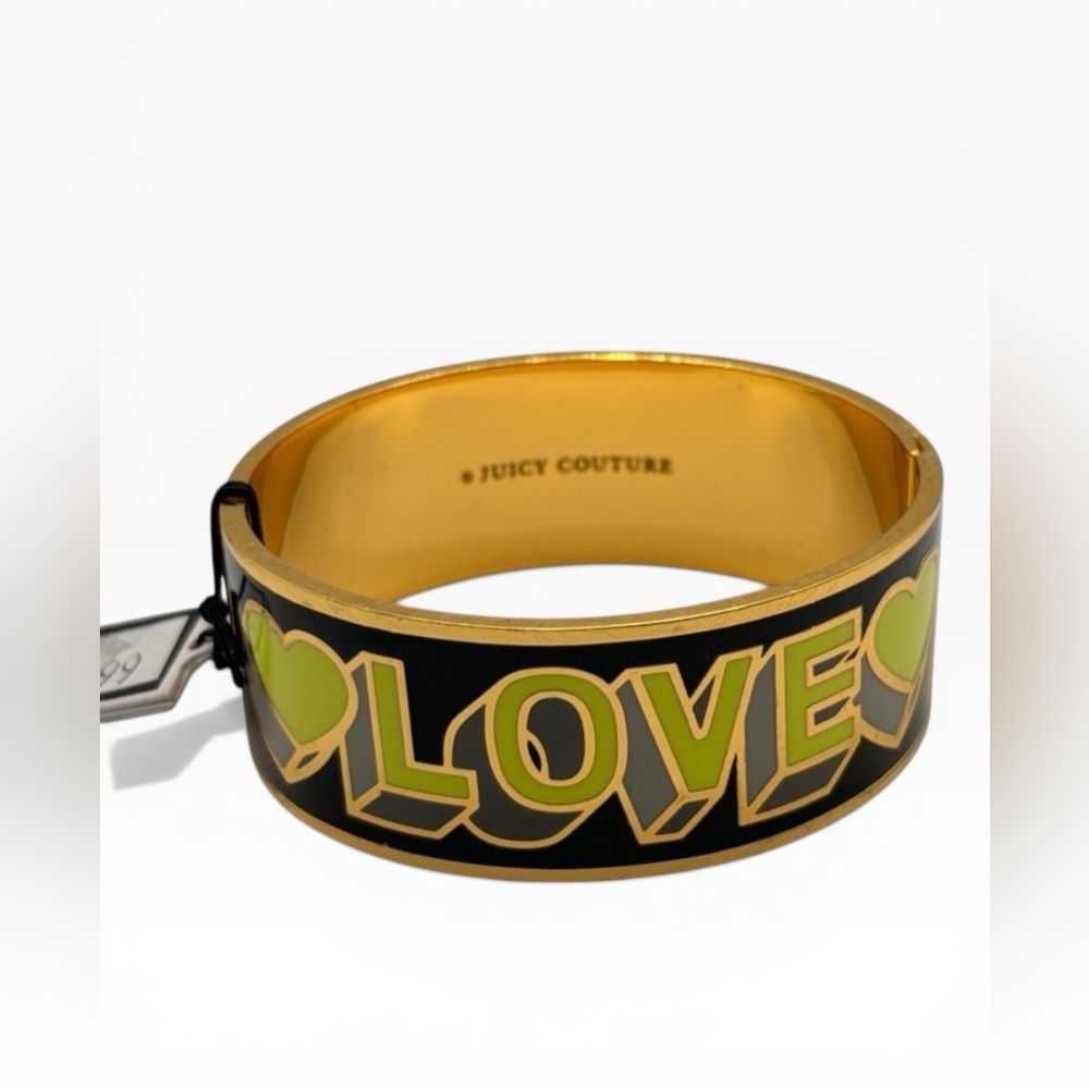 Y2k Juicy Couture Yellow and Black Love Bracelet